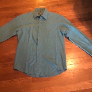 Beautiful blue men’s slim fit button up